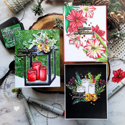 Pine & Berry Centerpiece - 6x8 Photopolymer Stamp Set - Honey Bee Stamps