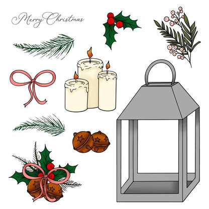 Pine & Berry Centerpiece - 6x8 Photopolymer Stamp Set - Honey Bee Stamps