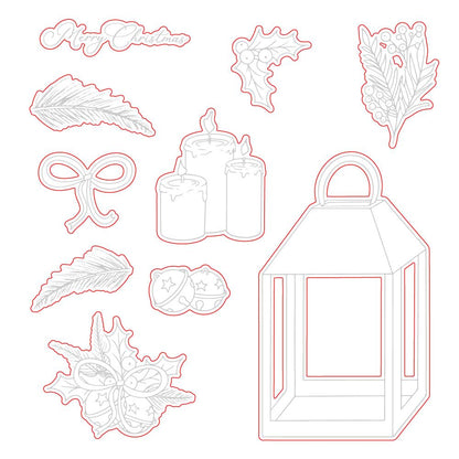 Pine & Berry Centerpiece - Honey Cuts - Coordinating Dies - Honey Bee Stamps