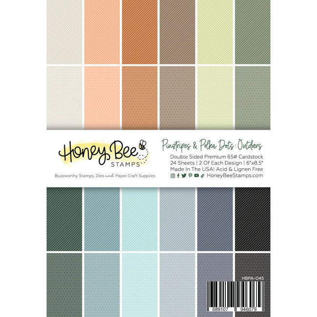 Pinstripes & Polka Dots: Outdoors 6x8.5 - 24 Double Sided Sheets - Honey Bee Stamps