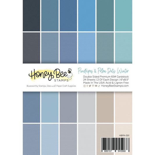 Pinstripes & Polka Dots: Winter 6x8.5 - 24 Double - Sided Sheets - Honey Bee Stamps