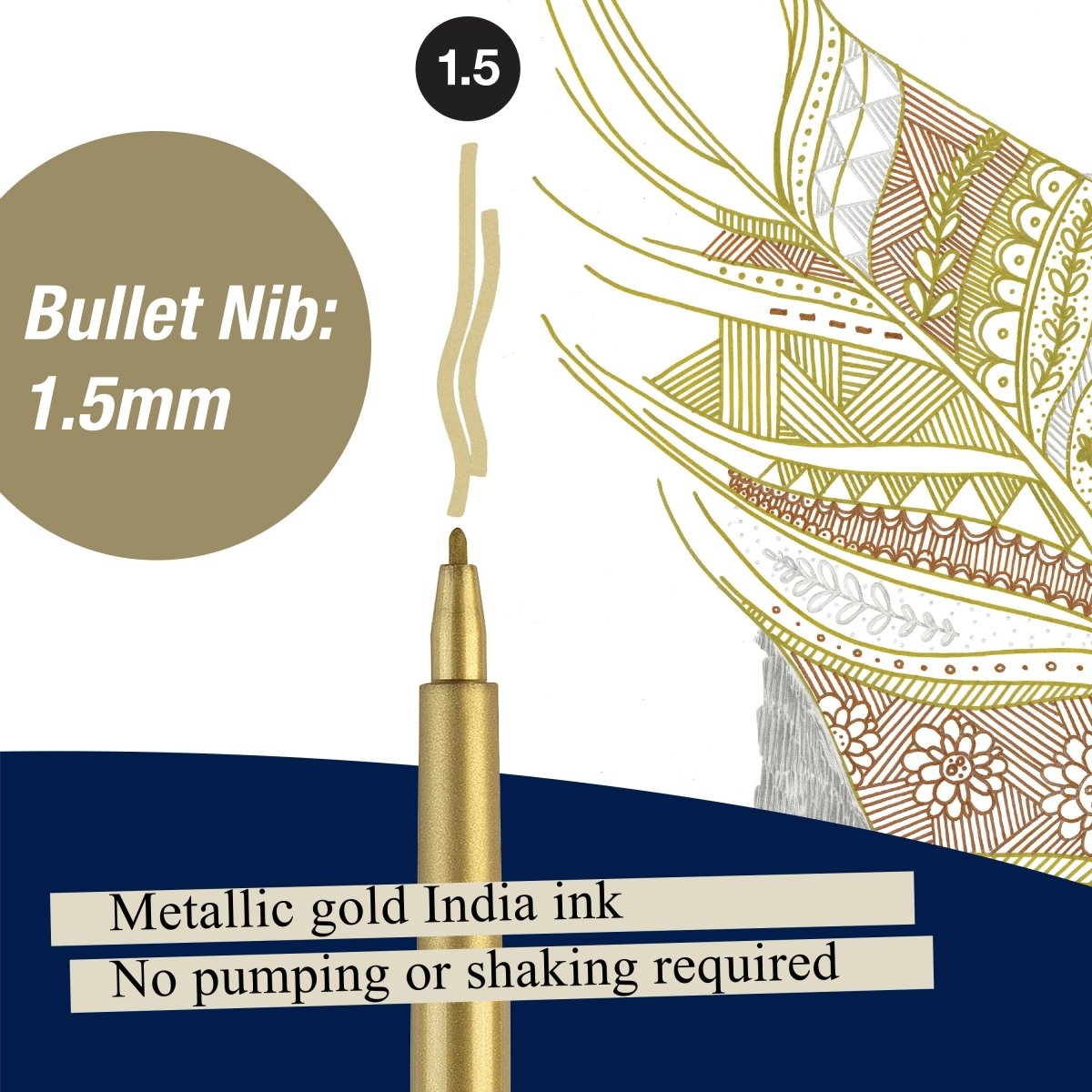 Pitt Artist Pen Opaque Metallic India Ink Pen: Copper - Honey Bee Stamps