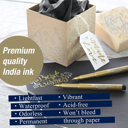 Pitt Artist Pen Opaque Metallic India Ink Pen: Gold - Honey Bee Stamps