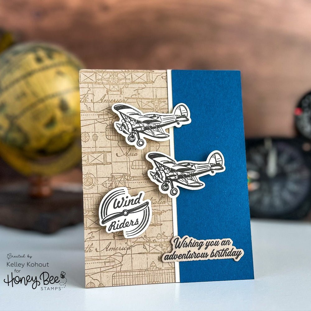 Plane Awesome - 6x6 Photopolymer Stamp Set - Honey Bee Stamps