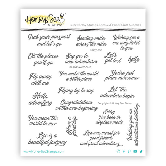 Plane Awesome - 6x6 Photopolymer Stamp Set - Honey Bee Stamps