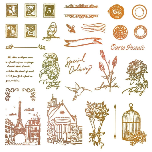 Postmarked - 6x6 Photopolymer Stamp Set - Honey Bee Stamps