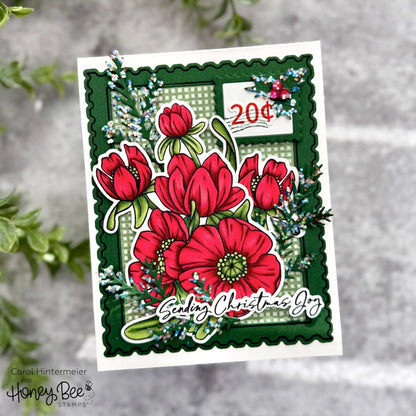 Postmarked: Holiday - 6x8 Rubber Cling Stamp Set - Honey Bee Stamps