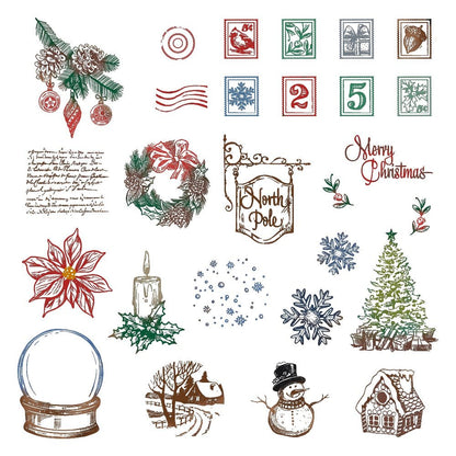 Postmarked: Holiday - 6x8 Rubber Cling Stamp Set - Honey Bee Stamps