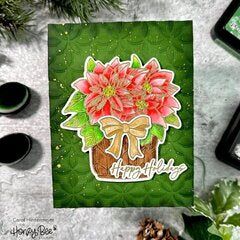 Potted Poinsettias - 6x8 Stamp Set - Honey Bee Stamps