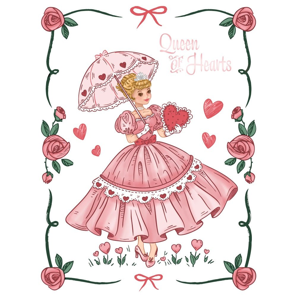 Queen Of Hearts - 5x6 Rubber Cling Stamp Set - Honey Bee Stamps