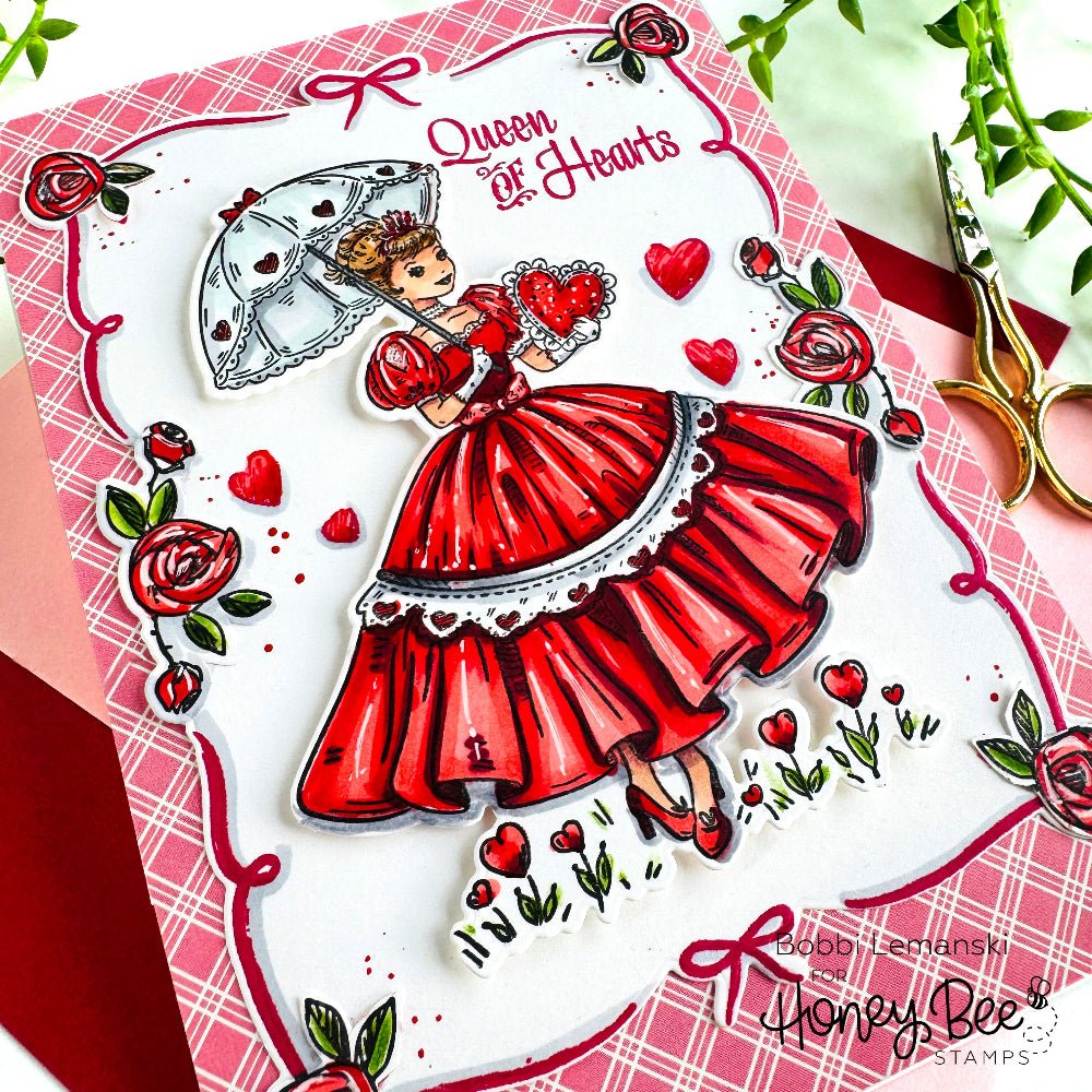 Queen Of Hearts - 5x6 Rubber Cling Stamp Set RETIRING – Honey Bee