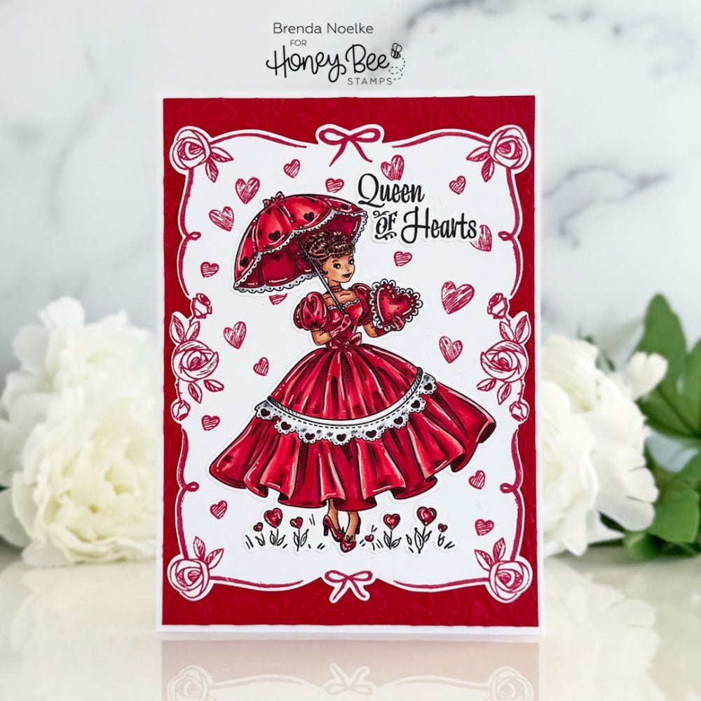 【ローズ】 QUEEN OF HEARTS 皿 2枚セット Queen Of Hearts - 5x6 Rubber Cling Stamp Set RETIRING – Honey Bee