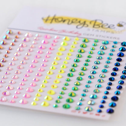 Rainbow Birthday Gem Stickers - 210 Count - Honey Bee Stamps