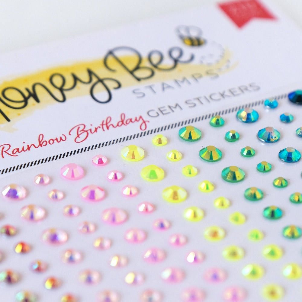 Rainbow Birthday Gem Stickers - 210 Count - Honey Bee Stamps