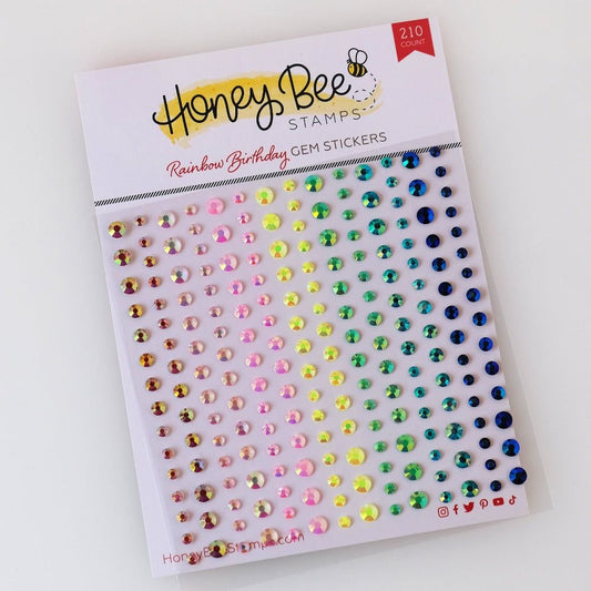 Rainbow Birthday Gem Stickers - 210 Count - Honey Bee Stamps