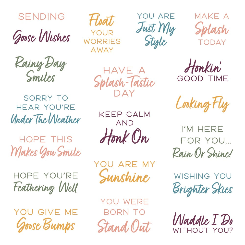 Rainy Day Smiles stamp set sentiments