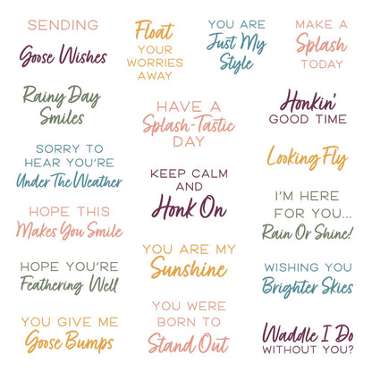 Rainy Day Smiles stamp set sentiments