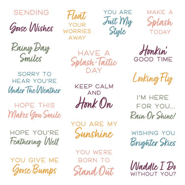 Rainy Day Smiles stamp set sentiments