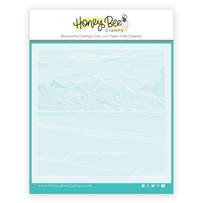 Range Scene - Set of 6 - 6"x6" Layering Stencils - Honey Bee Stamps