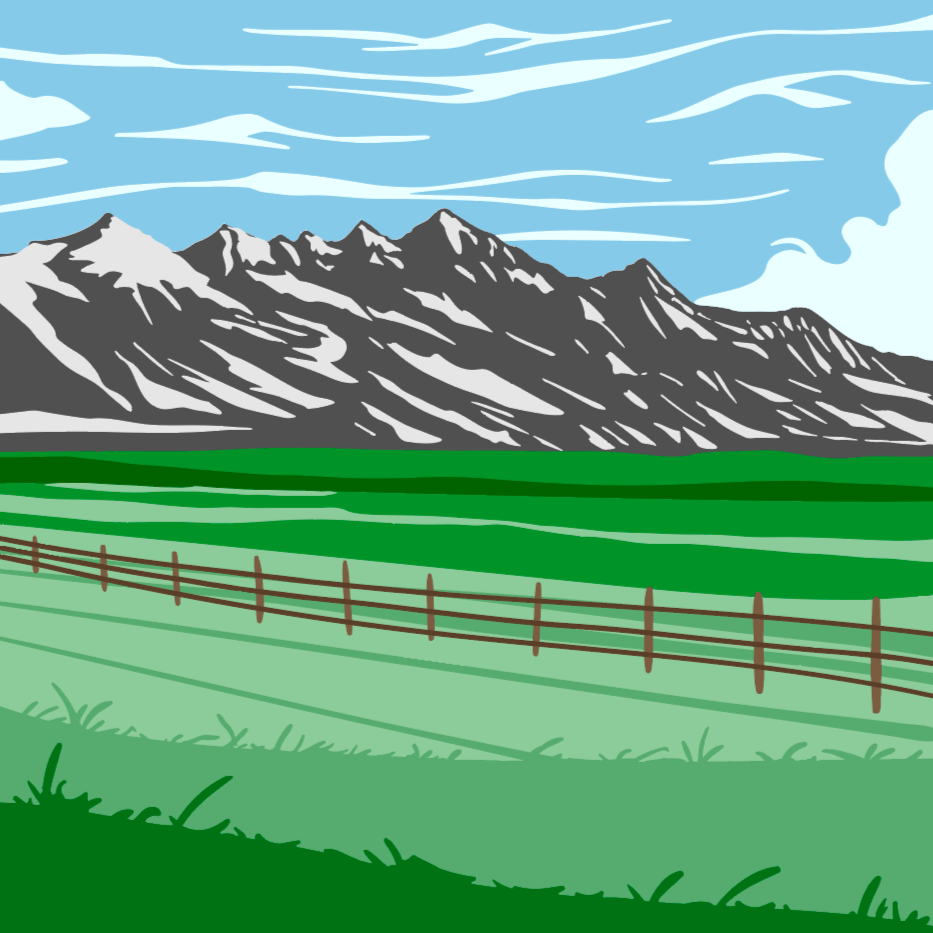 Range Scene - Set of 6 - 6"x6" Layering Stencils - Honey Bee Stamps