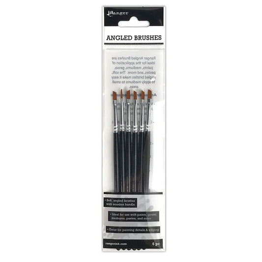 Ranger Angled Brushes 6 pc - Honey Bee Stamps