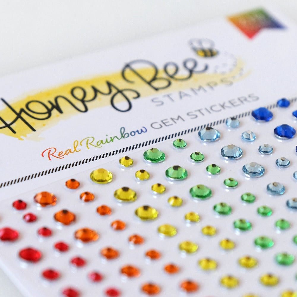 Real Rainbow Gem Stickers - 210 Count - Honey Bee Stamps