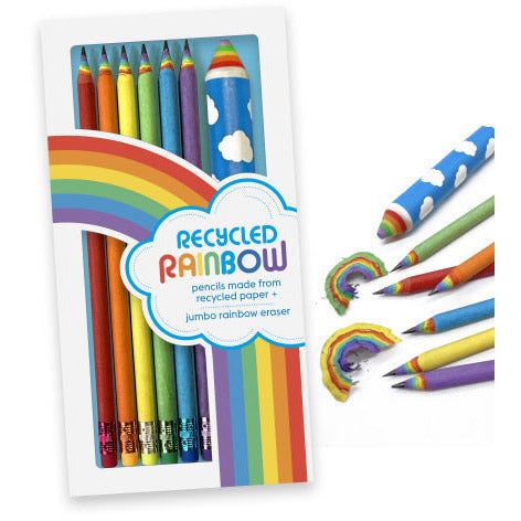 Recycled Rainbow Pencil Set - Honey Bee Stamps