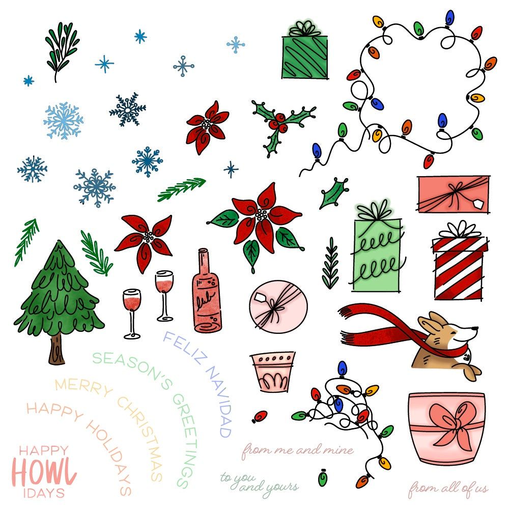 Riding By… Holiday Style - 6x8 Photopolymer Stamp Set - Retiring - Honey Bee Stamps