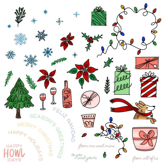 Riding By… Holiday Style - 6x8 Photopolymer Stamp Set - Retiring - Honey Bee Stamps