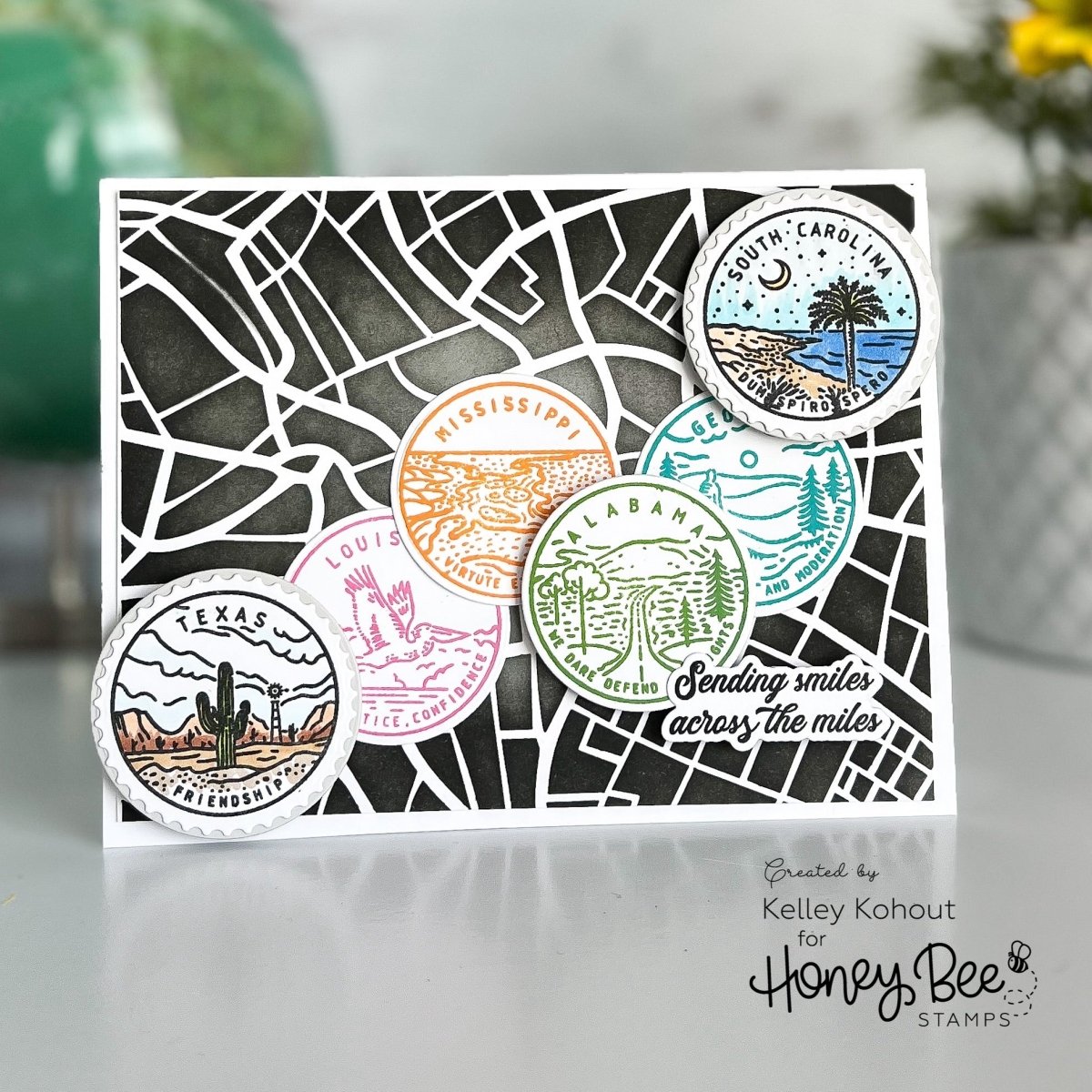 Road Map - 6"x6" Background Stencil - Honey Bee Stamps