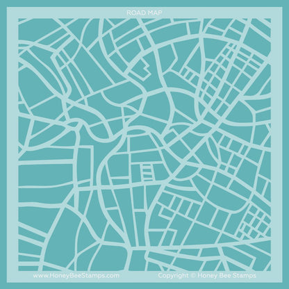 Road Map - 6"x6" Background Stencil - Honey Bee Stamps