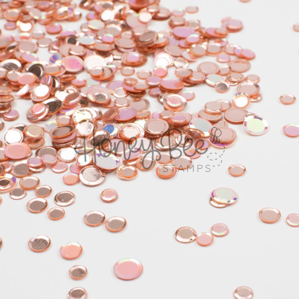 Rose Gold - No Hole Sequins - Iridescent Confetti Mix - Honey Bee Stamps