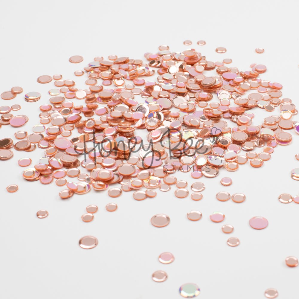 Rose Gold - No Hole Sequins - Iridescent Confetti Mix - Honey Bee Stamps