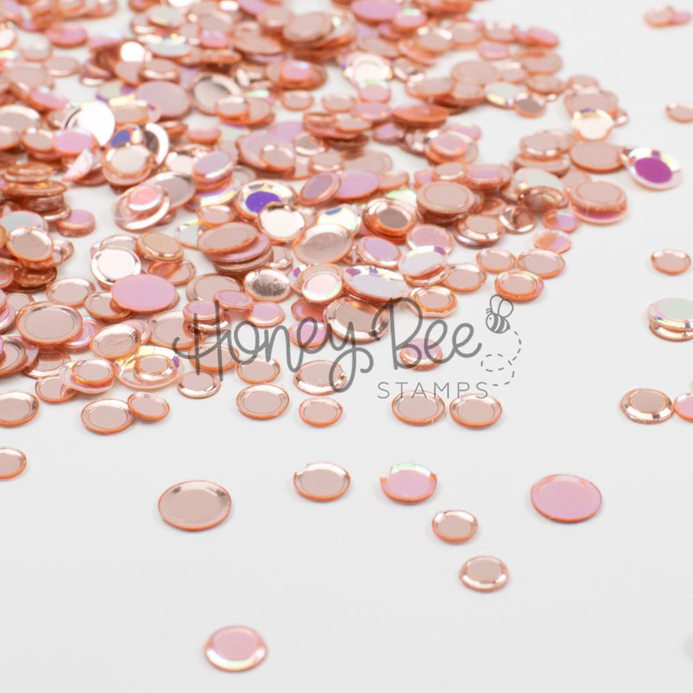 Rose Gold - No Hole Sequins - Iridescent Confetti Mix - Honey Bee Stamps