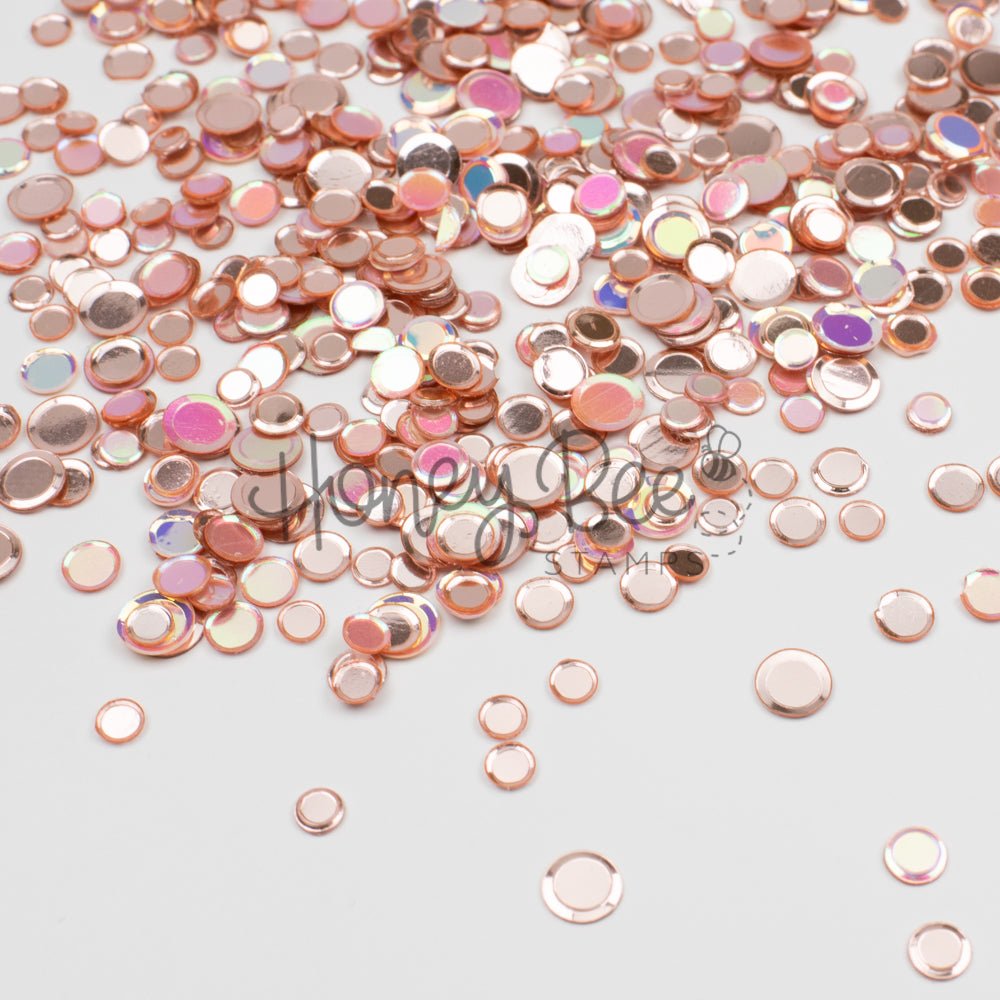 Rose Gold - No Hole Sequins - Iridescent Confetti Mix - Honey Bee Stamps