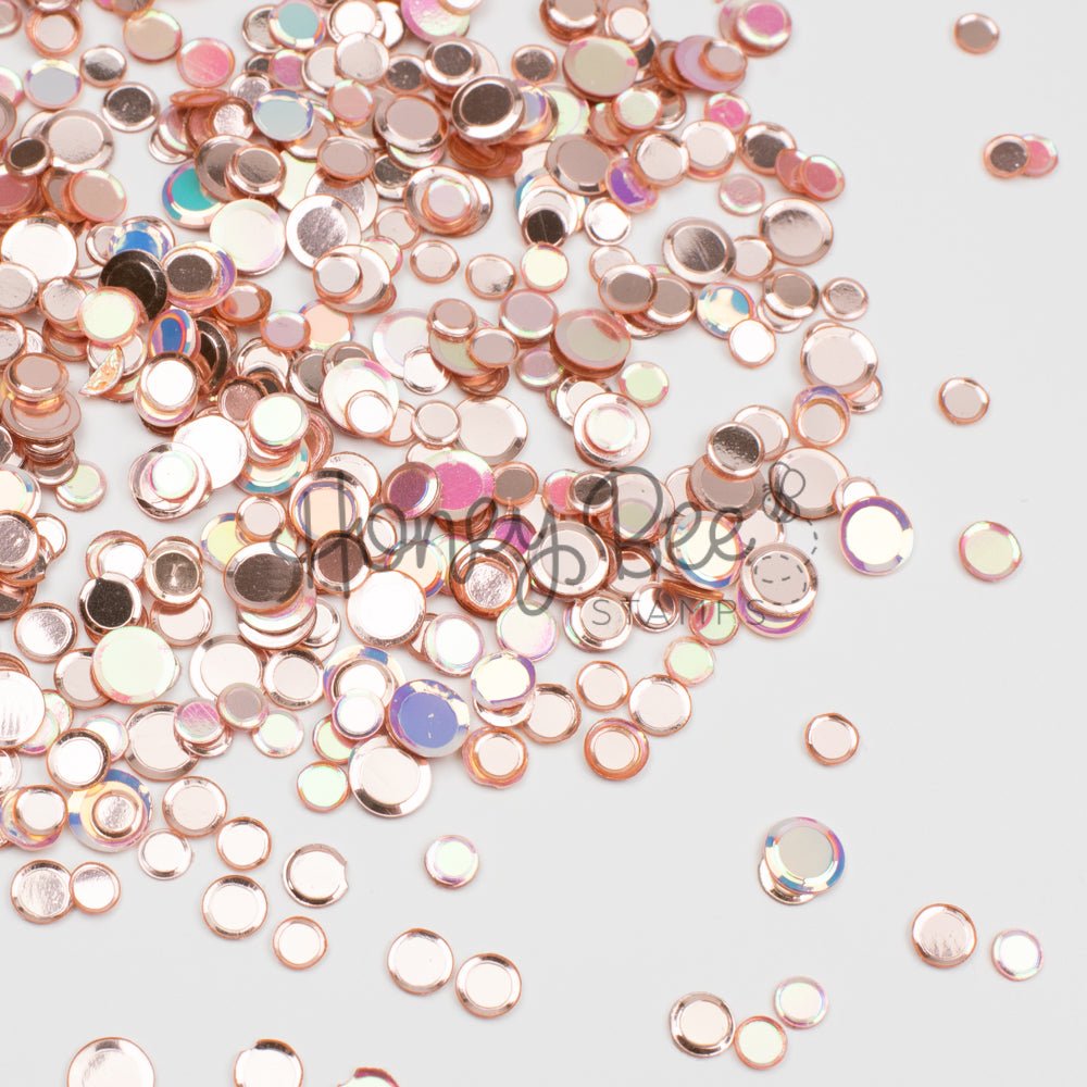 Rose Gold - No Hole Sequins - Iridescent Confetti Mix - Honey Bee Stamps