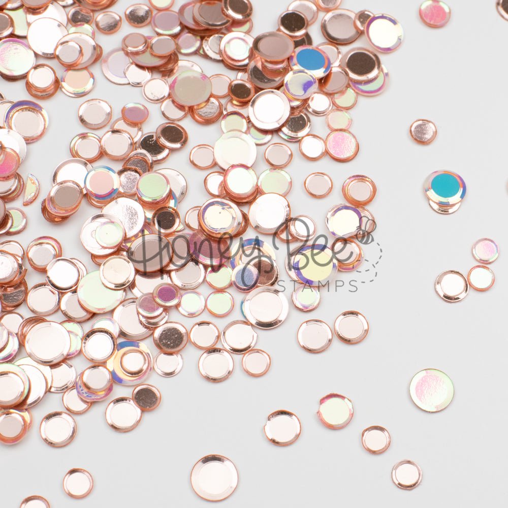 Rose Gold - No Hole Sequins - Iridescent Confetti Mix - Honey Bee Stamps
