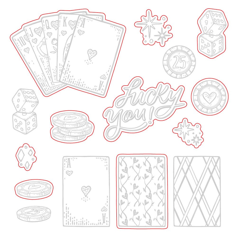 Royal Flush - Honey Cuts - Coordinating Dies - Honey Bee Stamps