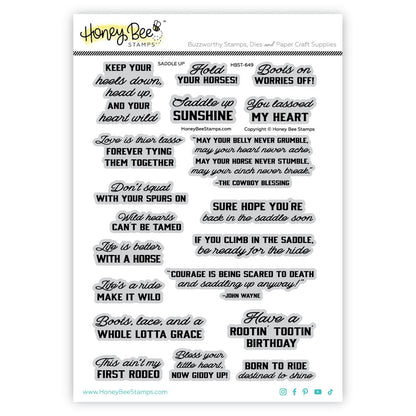Saddle Up - 6x8 Photopolymer Stamp Set - Honey Bee Stamps