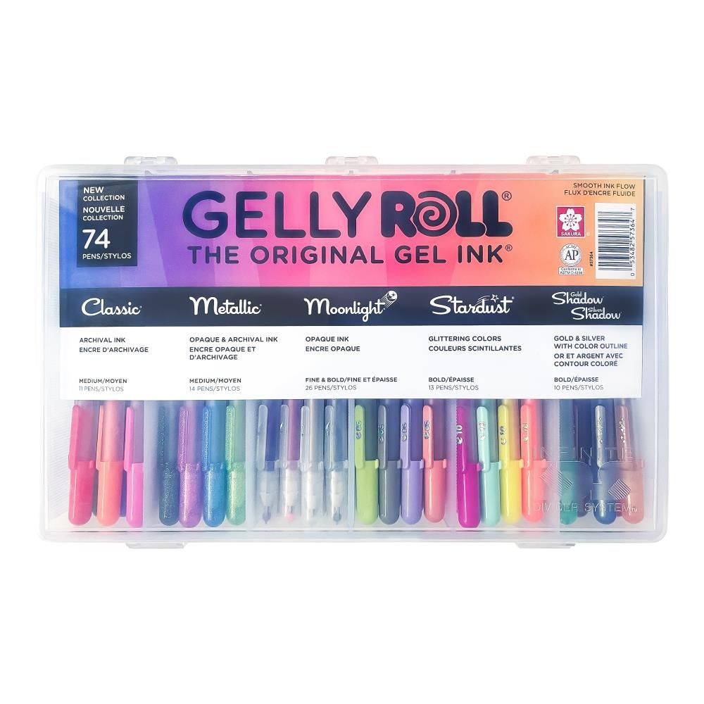 Sakura Gelly Roll Pens Gift Set 74 Pack - 1 of Each Color! - Honey Bee Stamps