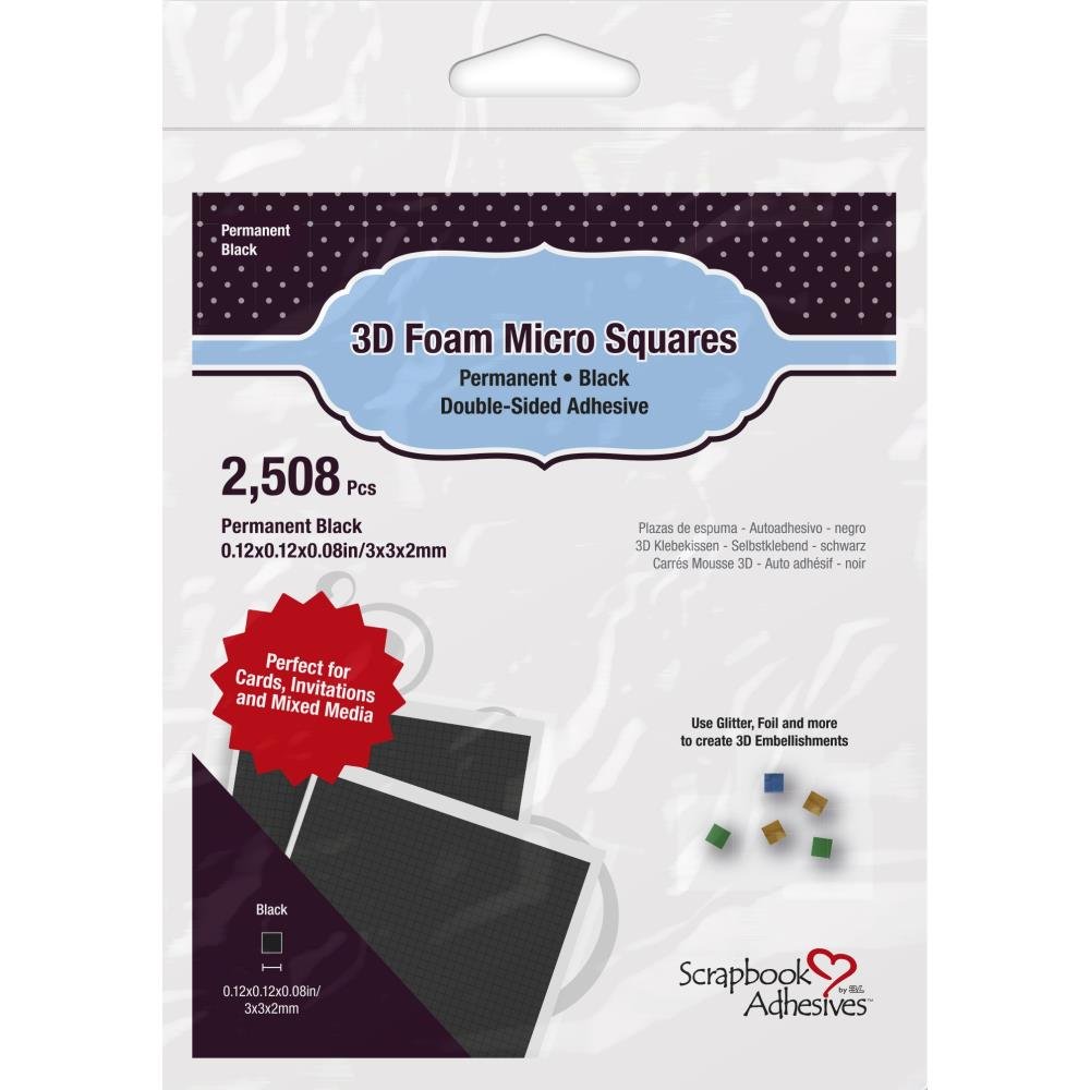 Scrapbook Adhesives 3D Foam Micro Squares - Black - Honey Bee Stamps