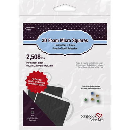 Scrapbook Adhesives 3D Foam Micro Squares - Black - Honey Bee Stamps