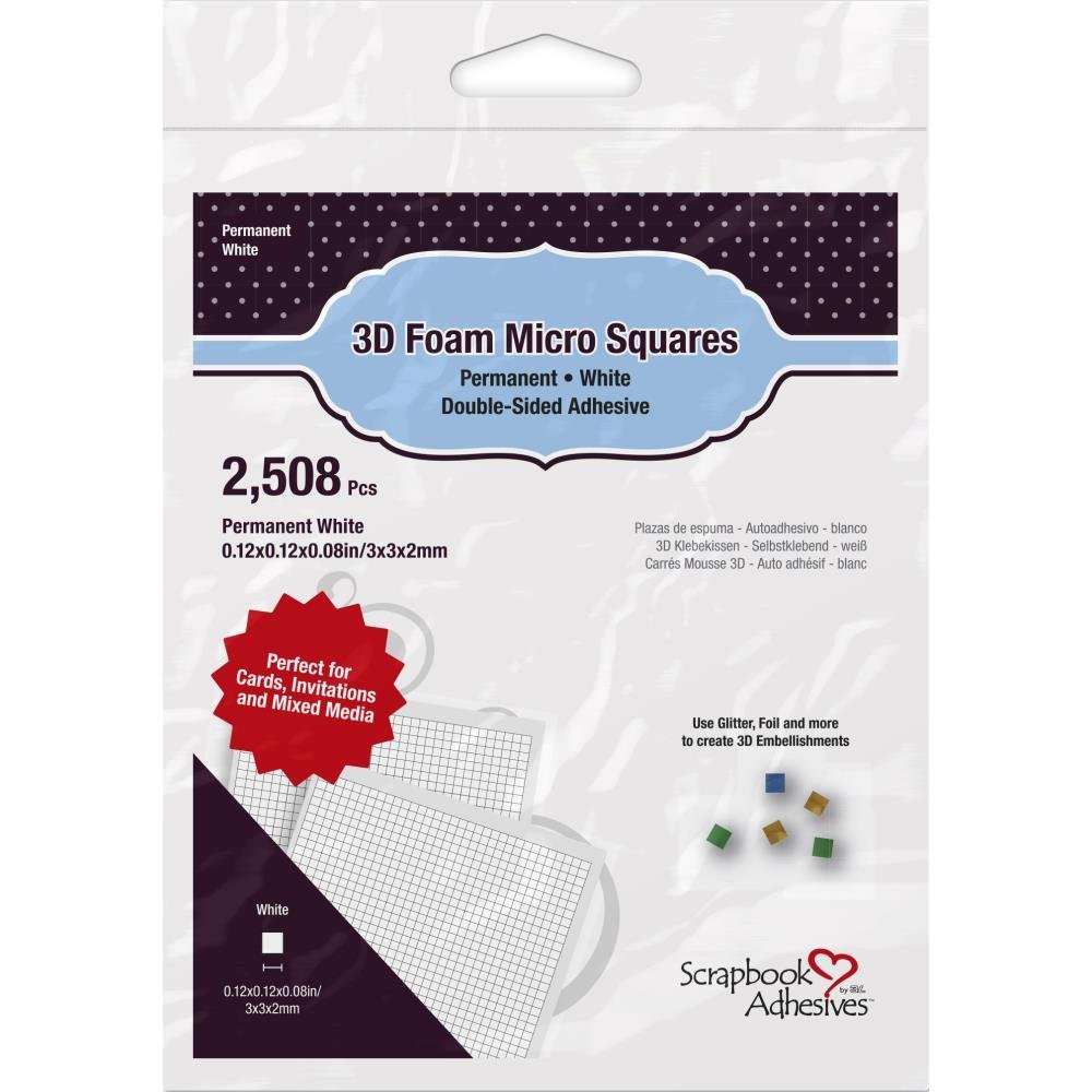 Scrapbook Adhesives 3D Foam Micro Squares - White - Honey Bee Stamps