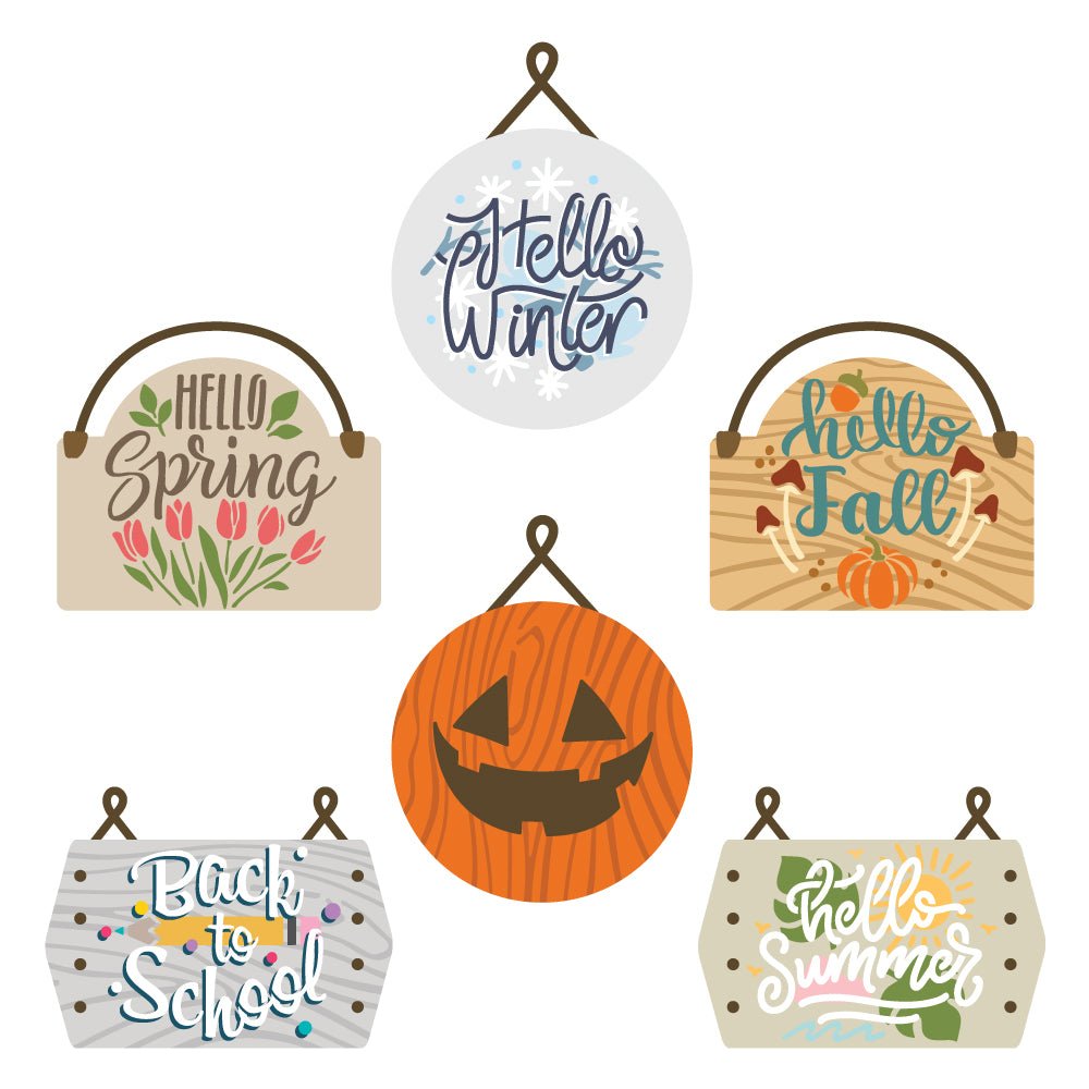 Seasonal Signs - Set of 3 - 6"x6" Coordinating Stencils - Honey Bee Stamps