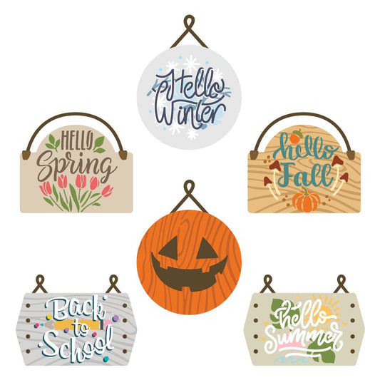 Seasonal Signs - Set of 3 - 6"x6" Coordinating Stencils - Honey Bee Stamps