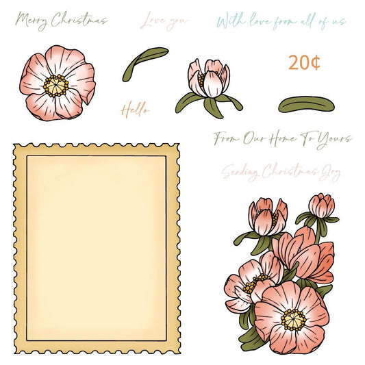 Sending Christmas Joy - 6x8 Photopolymer Stamp Set - Honey Bee Stamps