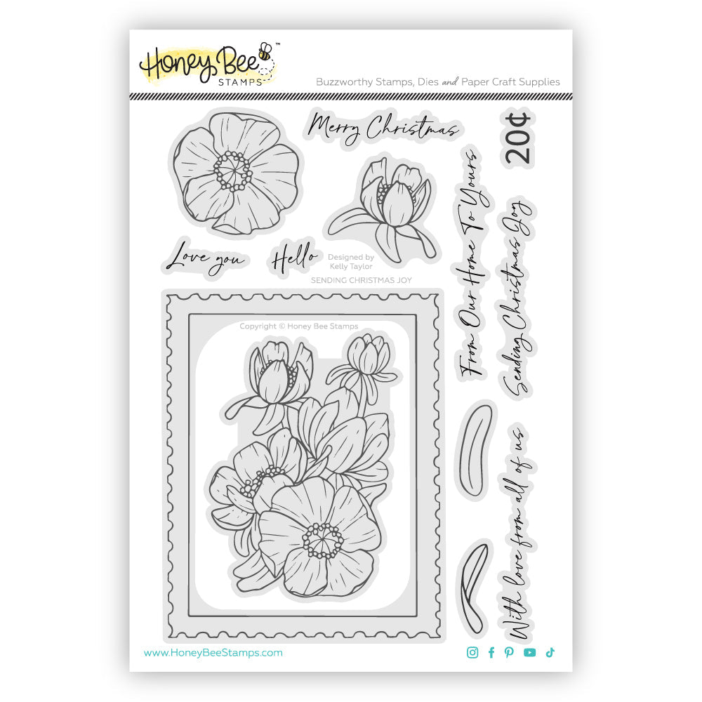 Sending Christmas Joy - 6x8 Photopolymer Stamp Set - Honey Bee Stamps