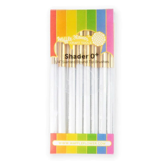 Shader Brushes 0+ - 1/4" Slanted Round Tip / 15 Pk by Waffle Flower - Honey Bee Stamps