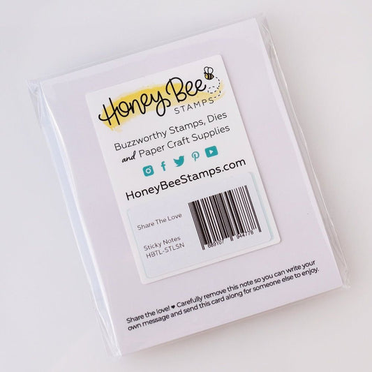 Share The Love - Large 4" x 5" Sticky Notes for Inside Card Message Writing - Honey Bee Stamps
