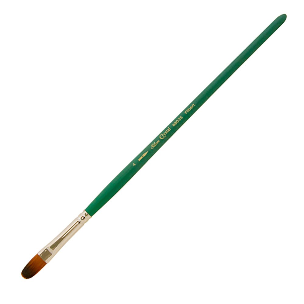 SilverBrush™ Crystal™ Brush Filbert Size 4 - Crystal Golden Taklon Paint Brush for Water - Based Media - Honey Bee Stamps